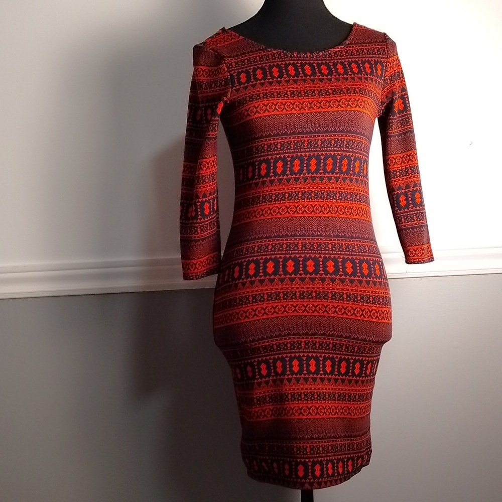 YA Las Angeles dress Aztec boho print  low back size small